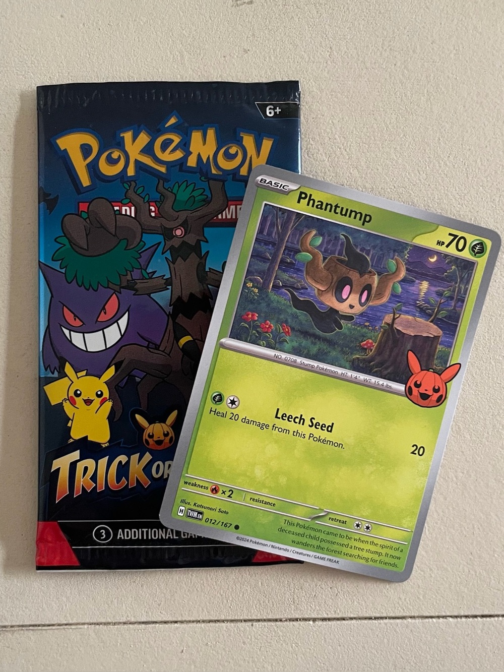 NEW phantump pokemon card